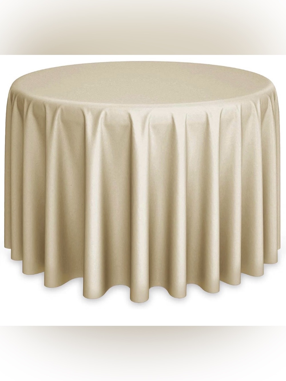 120” Round Tablecloth for Home Dining - Beige